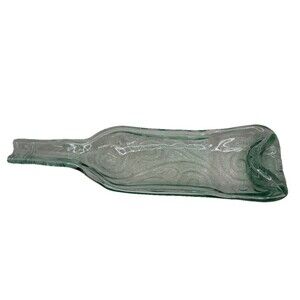 Light Green Glass Wine Bottle Decanter Tray Dish (A14)